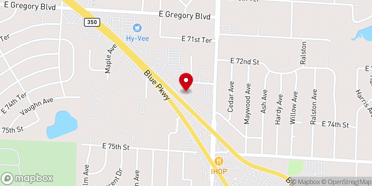 Map showing location of First Assembly Raytown