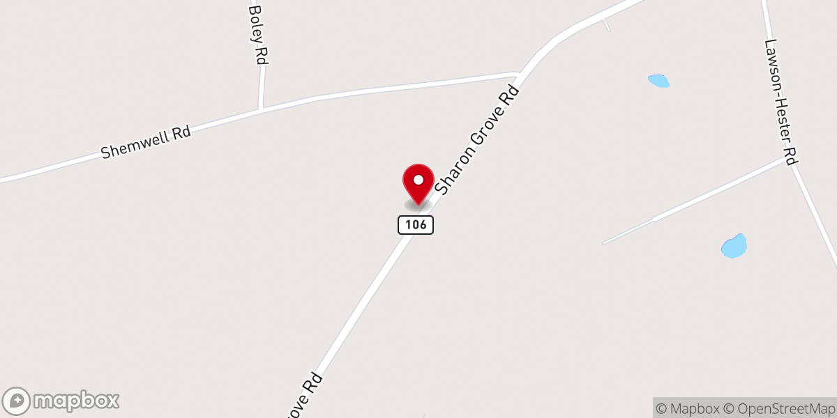 Map showing location of Sharon Grove Baptist Church
