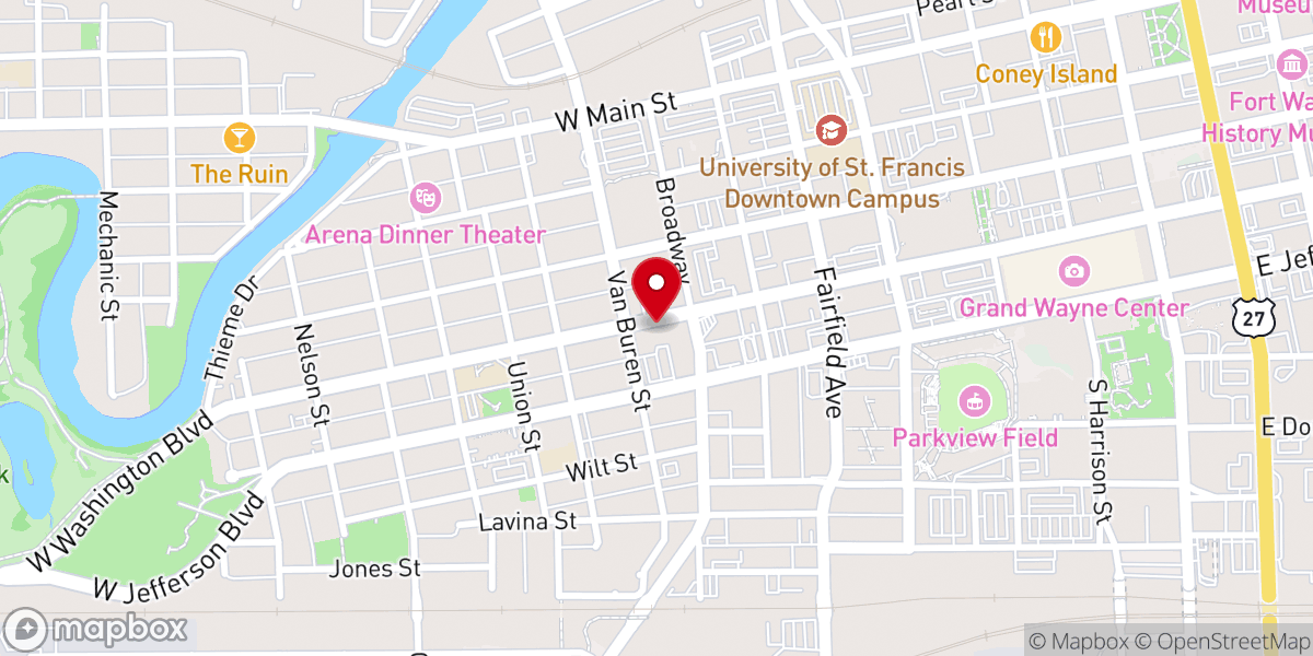 Map showing location of St John Evangelical Lutheran Church