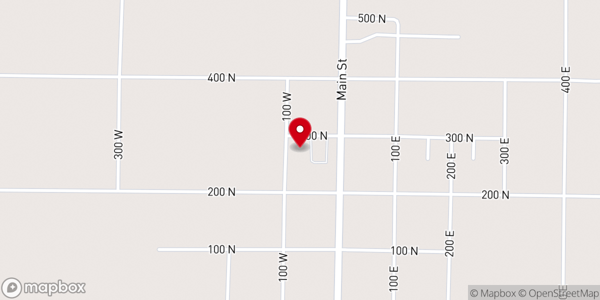 Map showing location of First Baptist Church of Centerfield