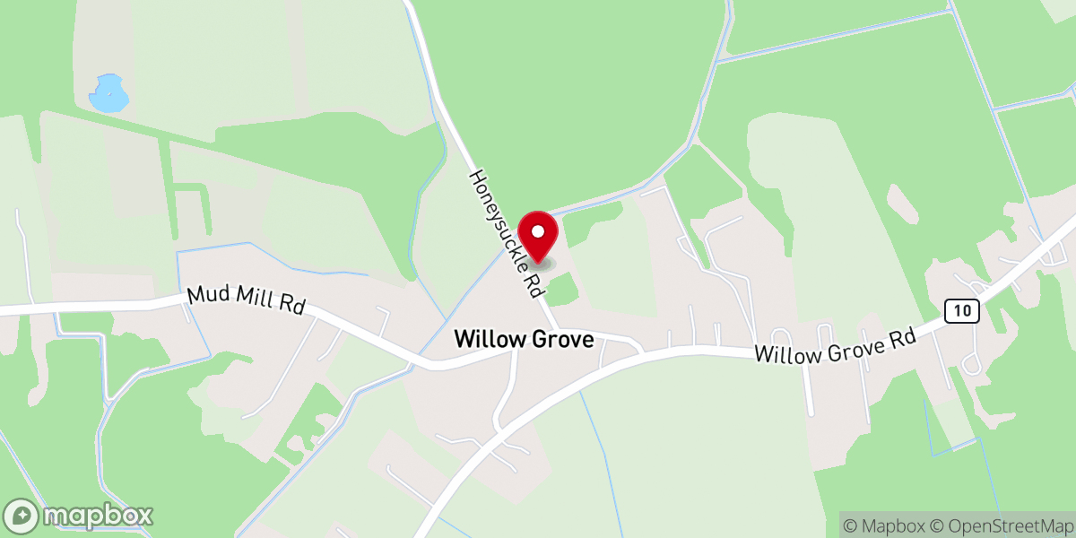 Map showing location of Willow Grove Church of God