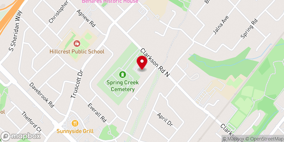 Map showing location of Clarkson Road Presbyterian Church
