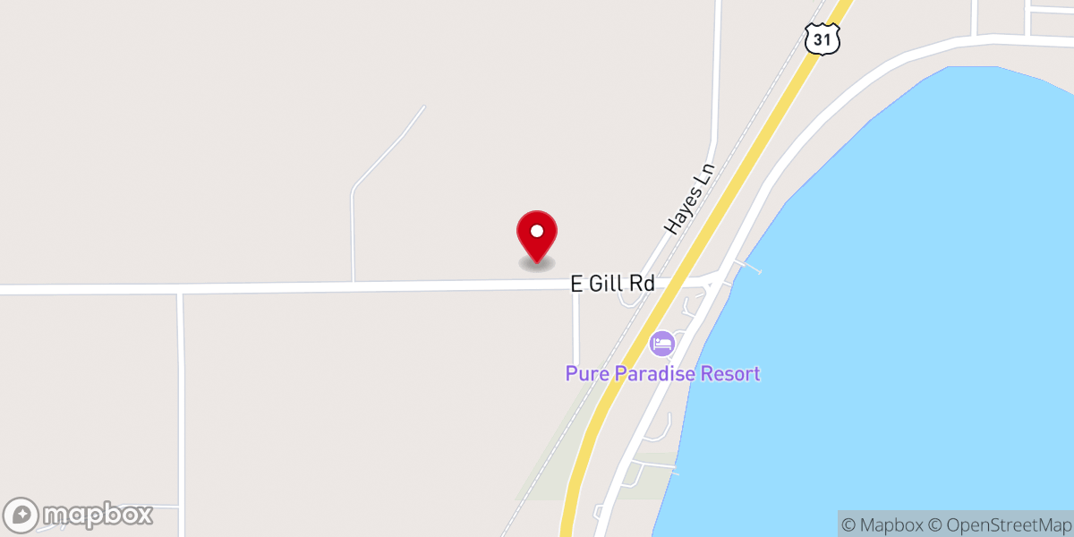 Map showing location of Carp Lake Township Hall