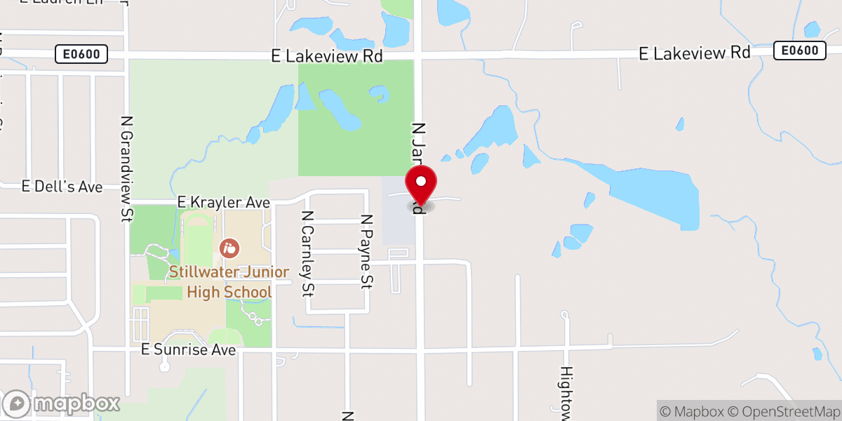 Map showing location of Highland Park Baptist Church