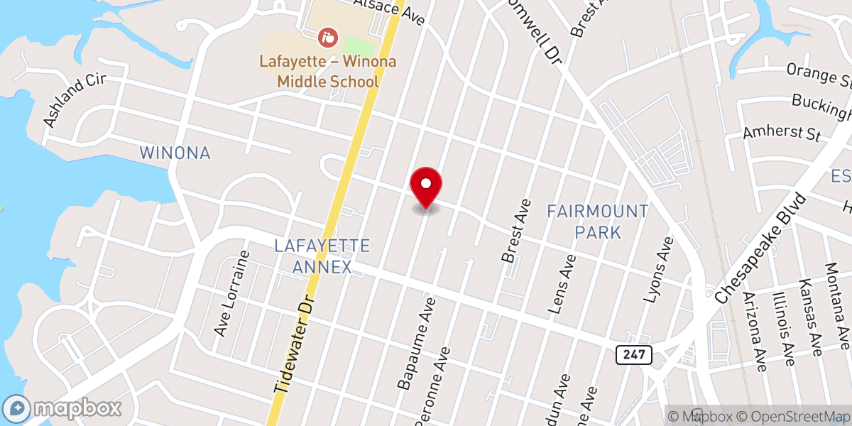 Map showing location of Macedonia Pentecostal Holiness Church Inc of Norfolk