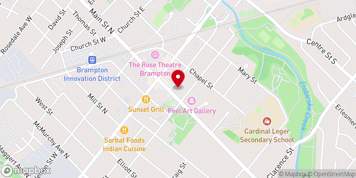 Map showing location of St. Paul's United Church
