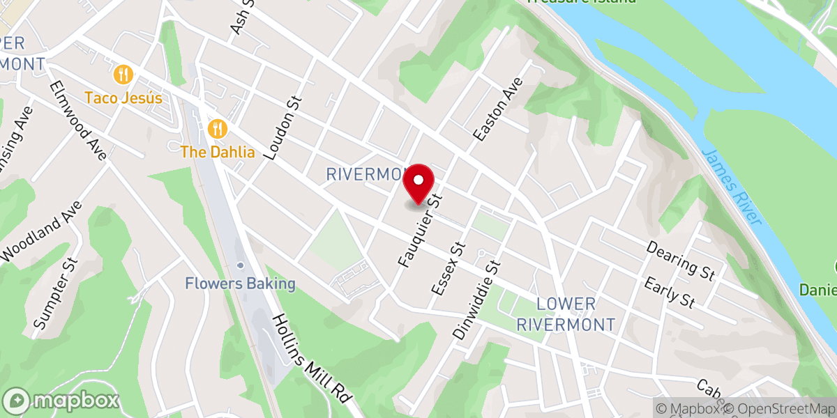 Map showing location of Rivermont Baptist Church