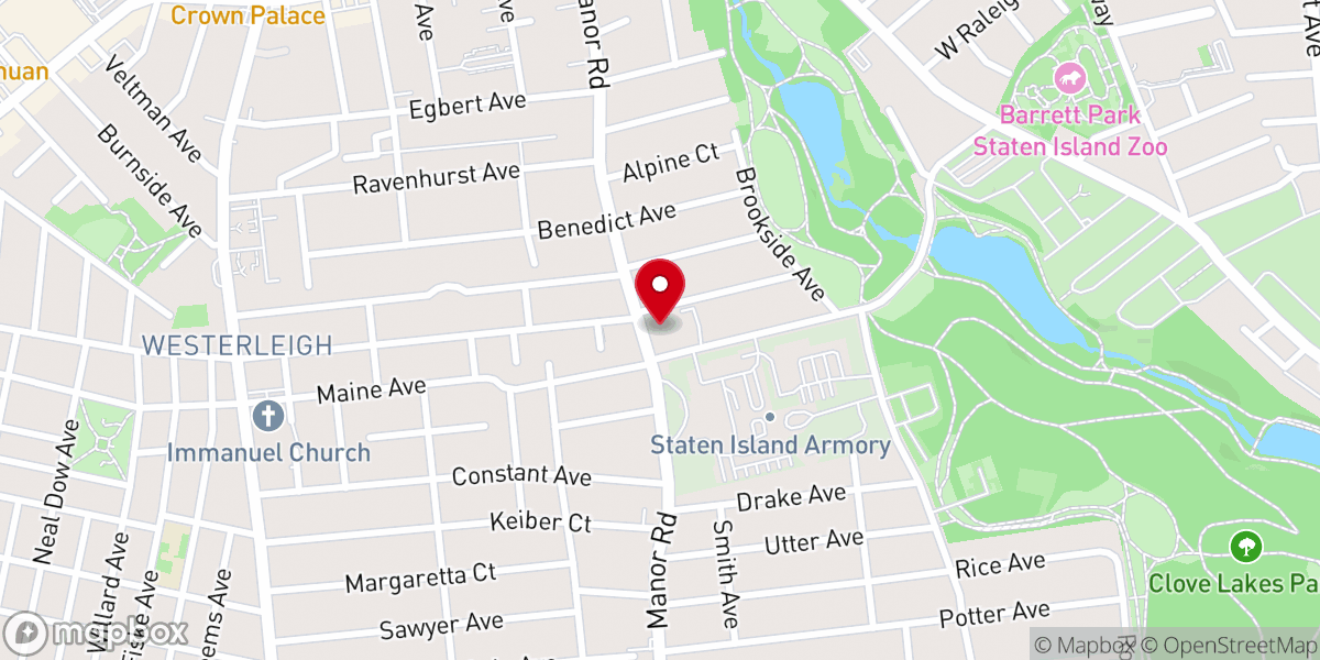 Map showing location of Congregation B'Nai Jeshurun