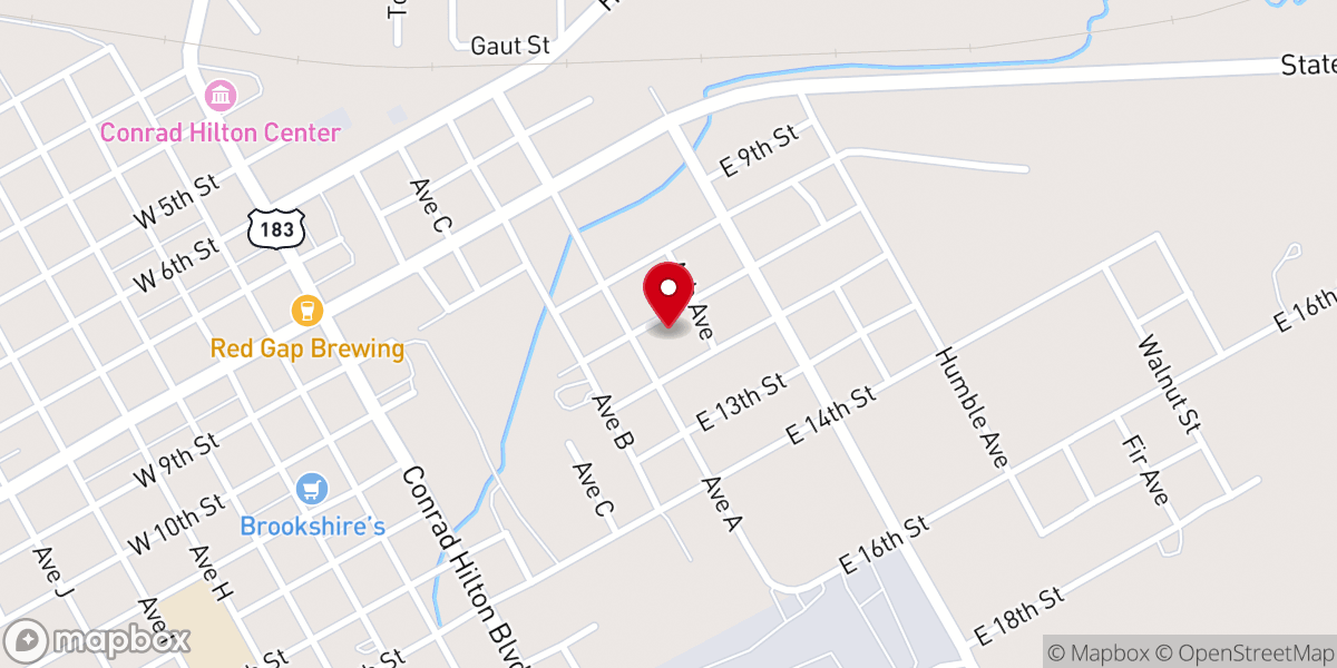 Map showing location of East Cisco Baptist Church