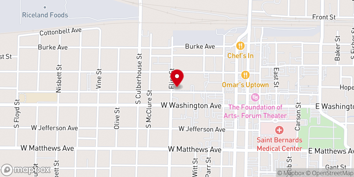 Map showing location of Redeemer Baptist Church