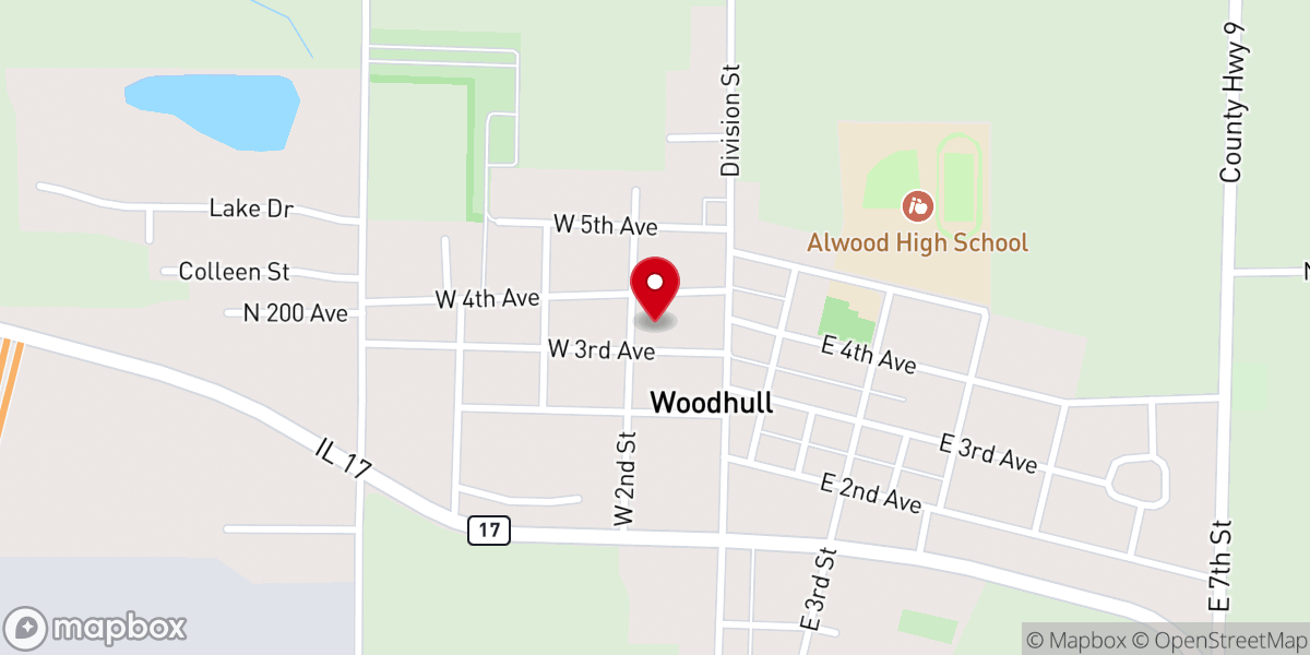 Map showing location of United Church of Woodhull