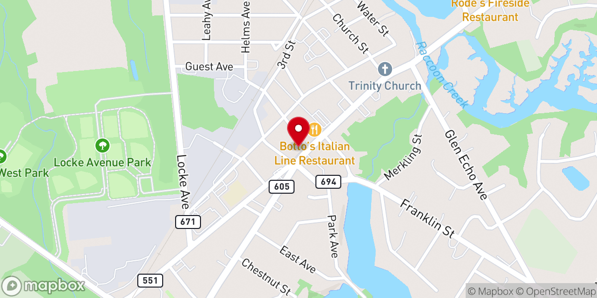 Map showing location of Bethesda United Methodist Church