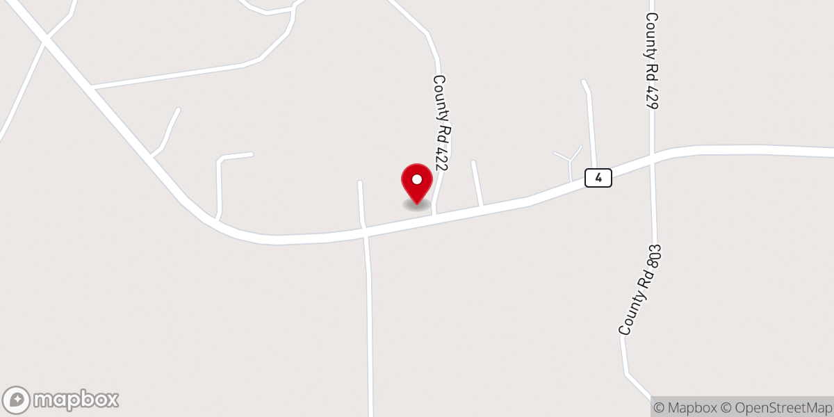 Map showing location of Shady Grove Baptist