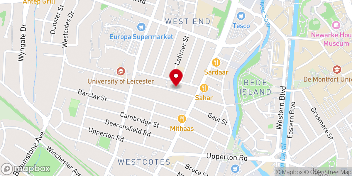Map showing location of Church of the Martyrs