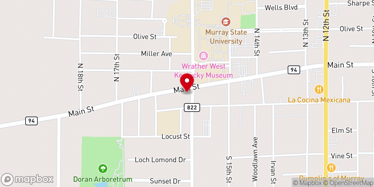 Map showing location of First Presbyterian Church