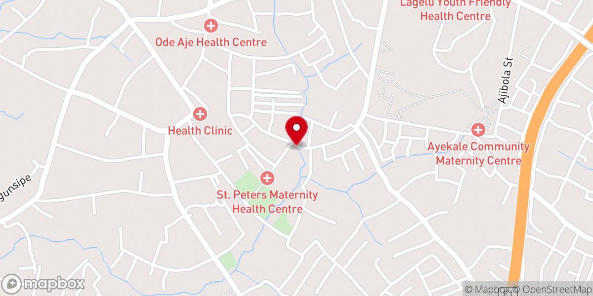 Map showing location of Grace Gospel Apostolic Church International