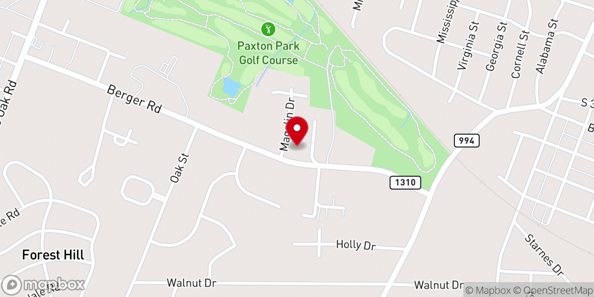 Map showing location of Temple Baptist Church