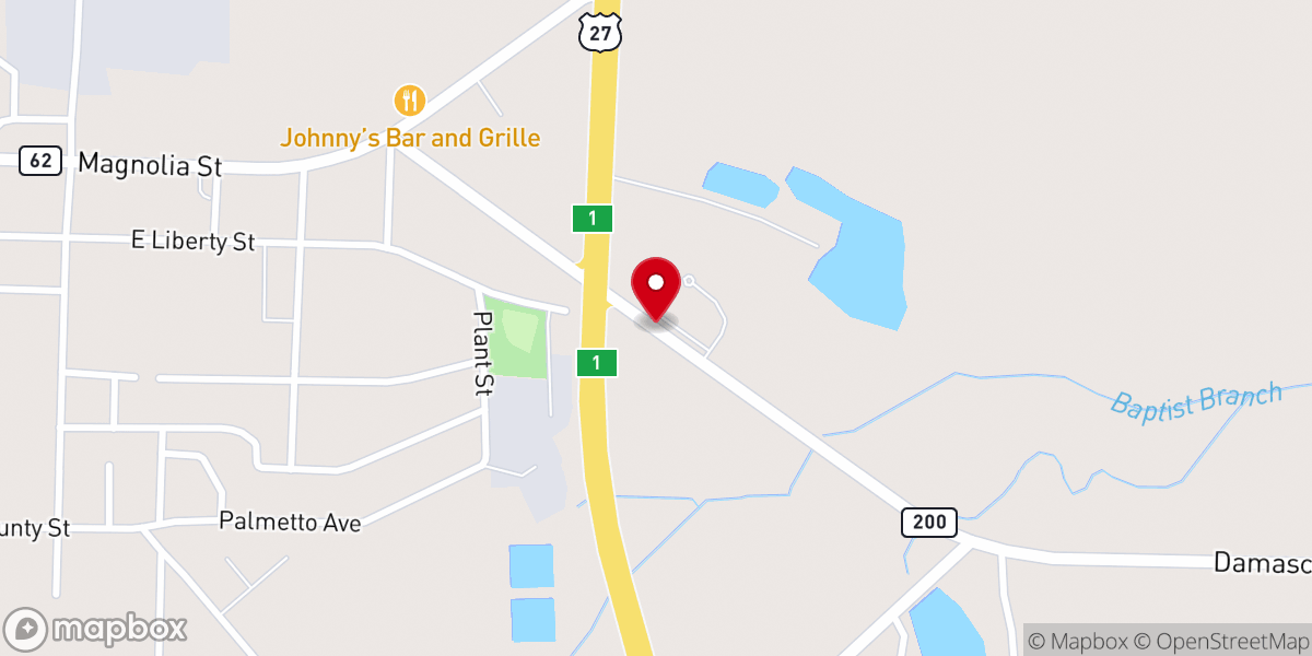 Map showing location of White Plains Freewill Baptist