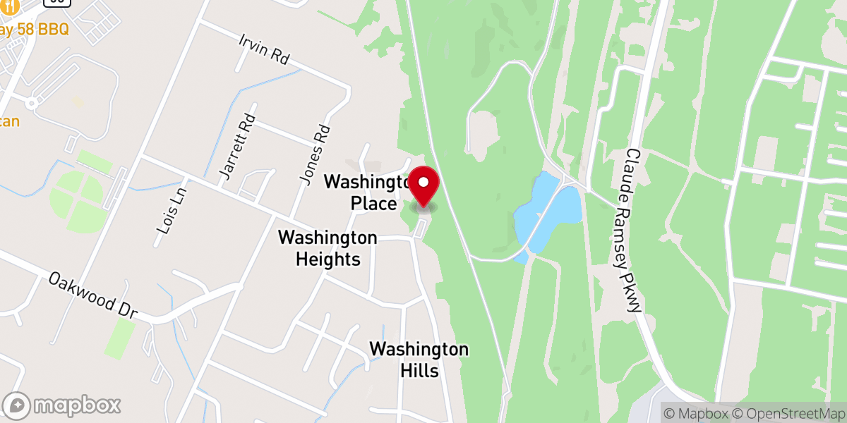 Map showing location of First Baptist Church-Washington