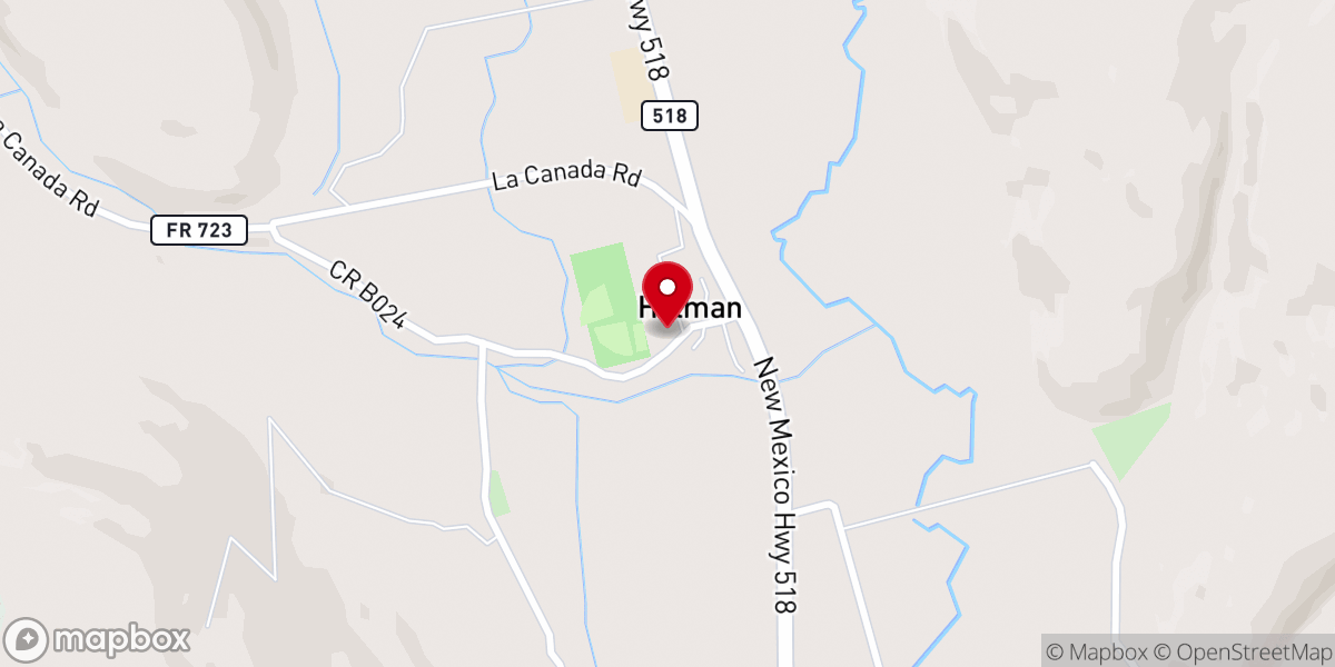 Map showing location of Agua Negra Presbyterian Church Historic Site