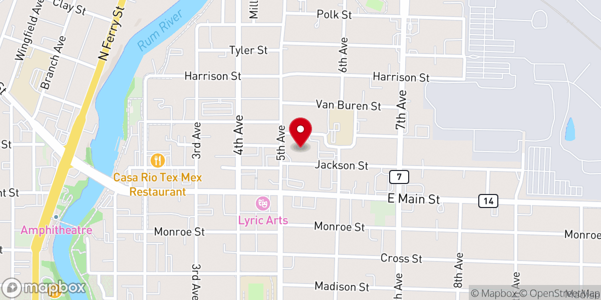 Map showing location of St. Stephen's Catholic Church