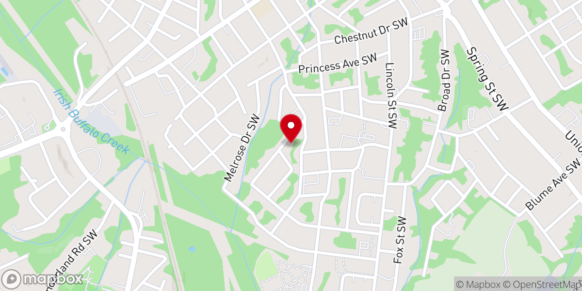 Map showing location of Beulah Baptist Church