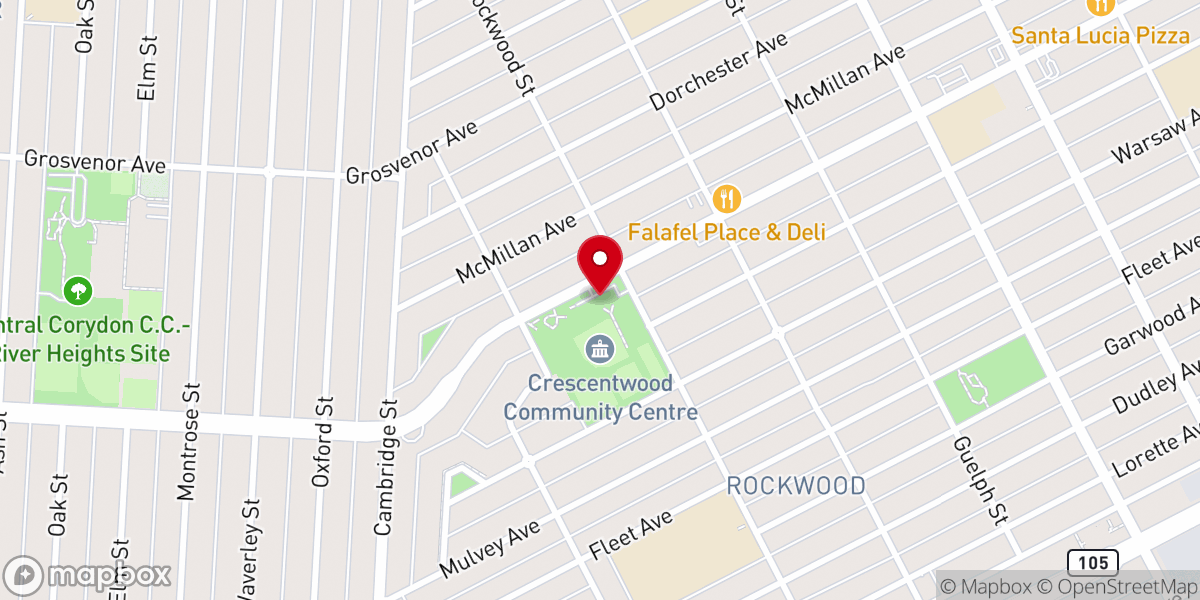 Map showing location of Winnipeg Baptist Church