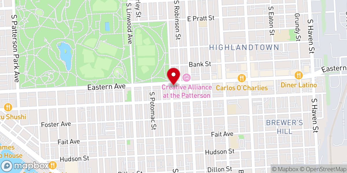 Map showing location of Patterson Park Baptist Church