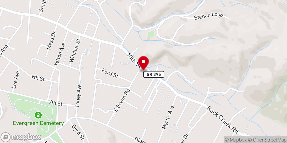 Map showing location of Rock Creek Presbyterian Church