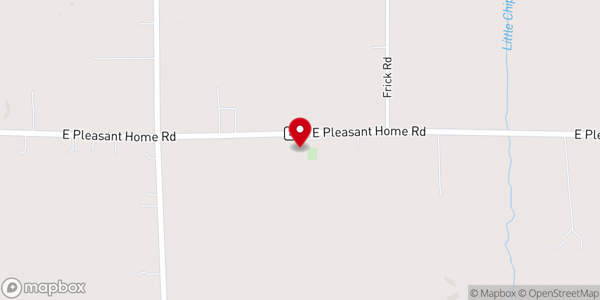 Map showing location of Pleasant Hill Baptist Church