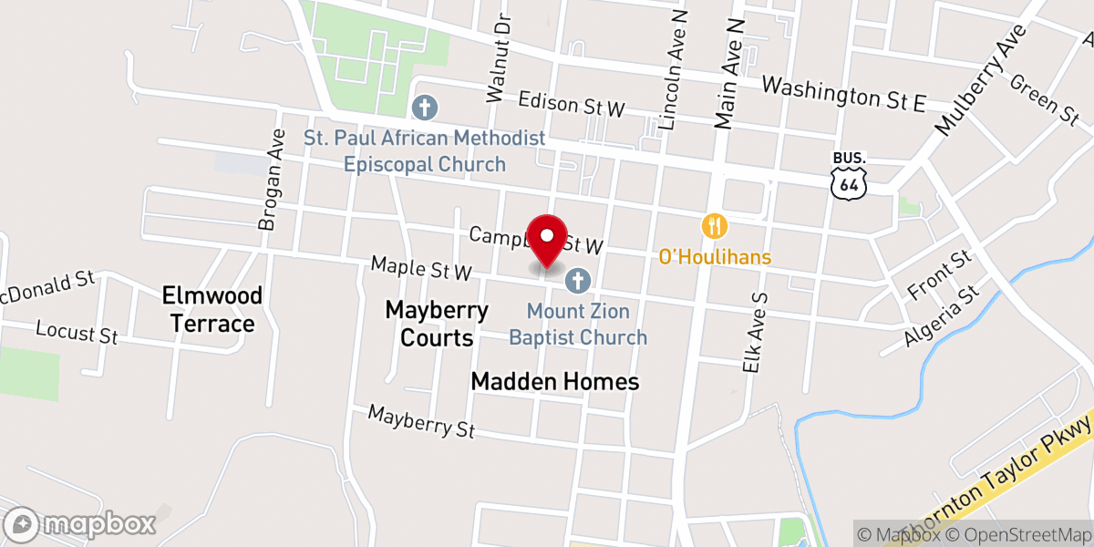 Map showing location of Neal's Temple CP