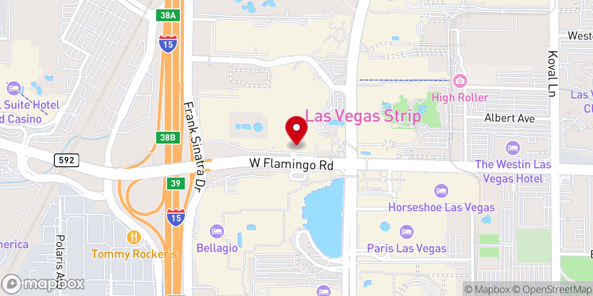 Map showing location of Tuscana Chapel at Caesars Palace