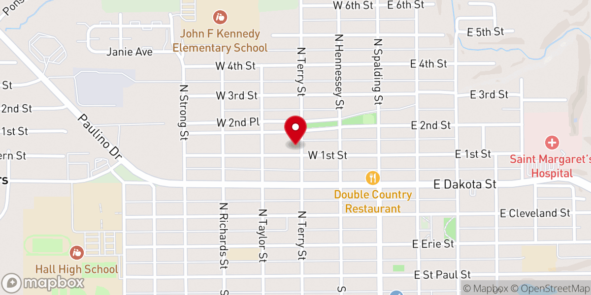 Map showing location of Hall Township Food Pantry - Food Distribution Center