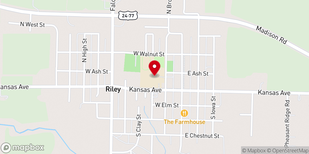 Map showing location of Riley County Grade School