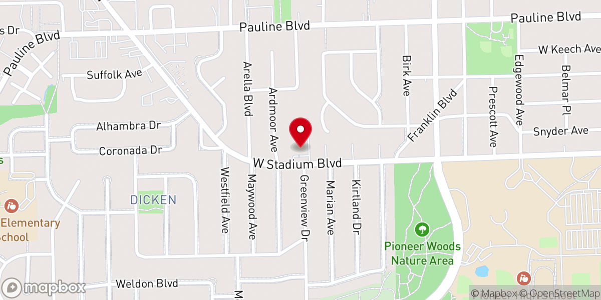 Map showing location of Trinity Evangelical Lutheran Church Ann Arbor