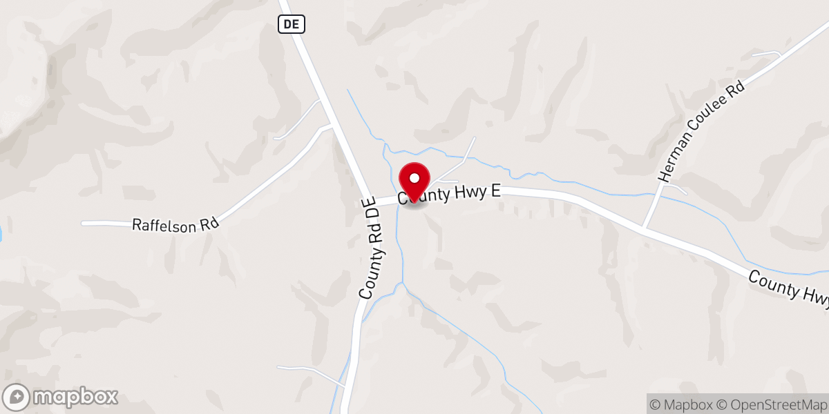 Map showing location of Bells Coulee Church