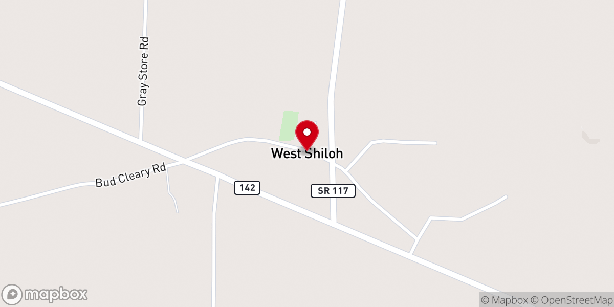 Map showing location of West Shiloh