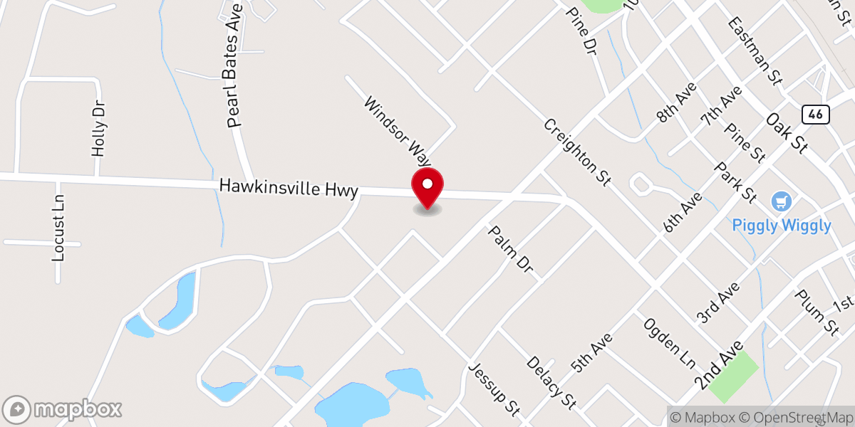 Map showing location of Grace Baptist Church