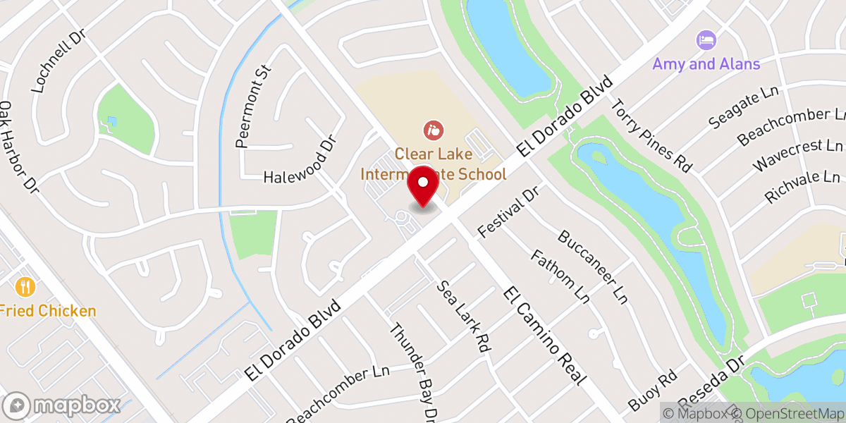 Map showing location of St. Bernadette Catholic Church
