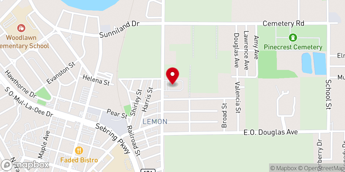 Map showing location of Bountiful Blessings Church of God