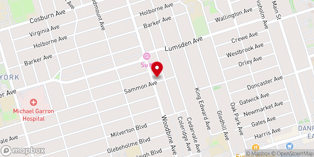 Map showing location of Woodbine Heights Baptist Church