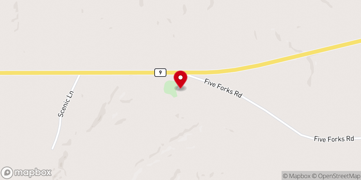 Map showing location of Oak Hill Missionary Baptist Church