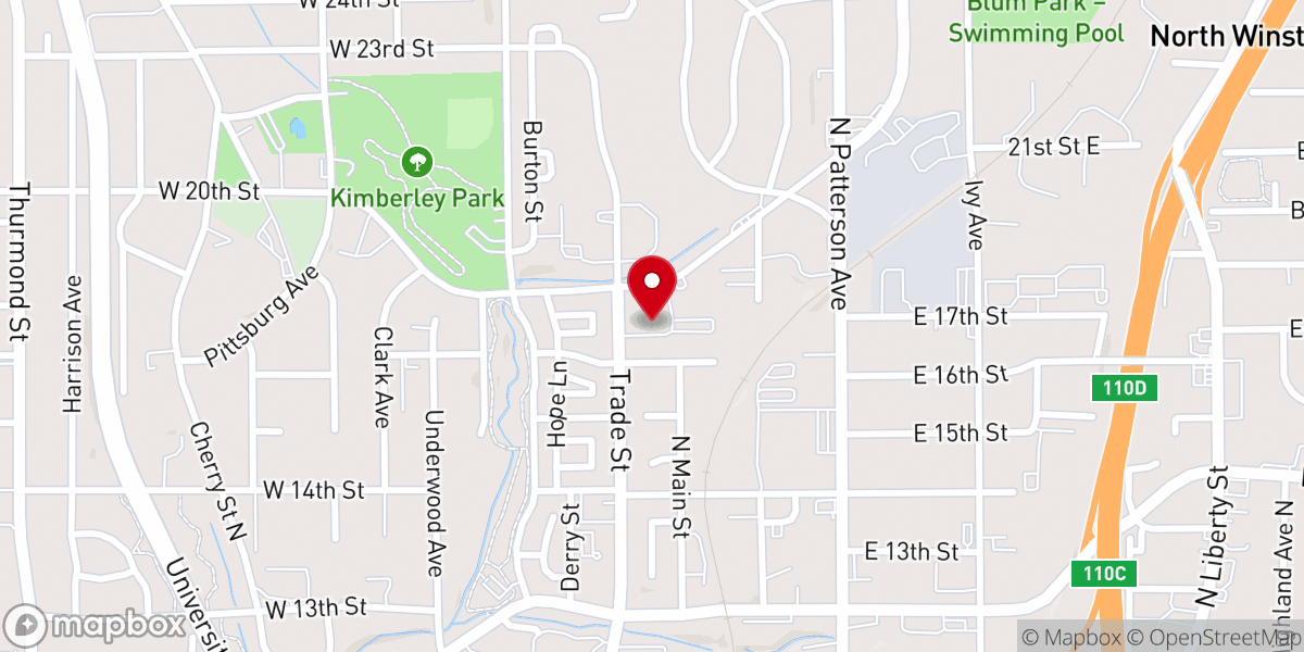 Map showing location of Phillips Chapel Baptist Church
