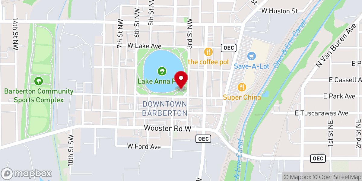 Map showing location of Lake Anna Park