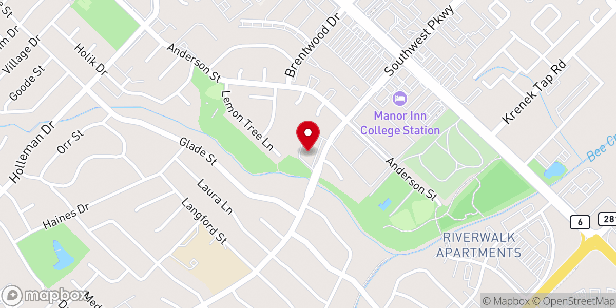 Map showing location of Parkway Baptist Church