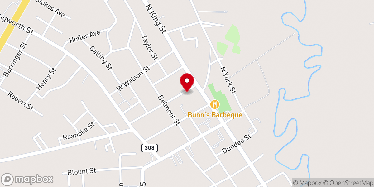 Map showing location of St Elmo Baptist Church