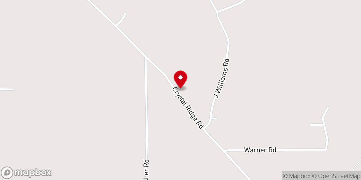 Map showing location of Crystal Ridge Church