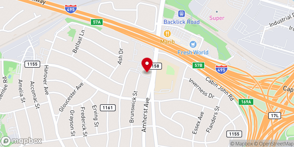 Map showing location of Saint Marks Lutheran Church