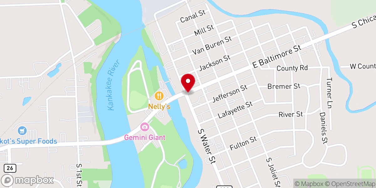 Map showing location of Abundant Life Fellowship of Wilmington Illinois
