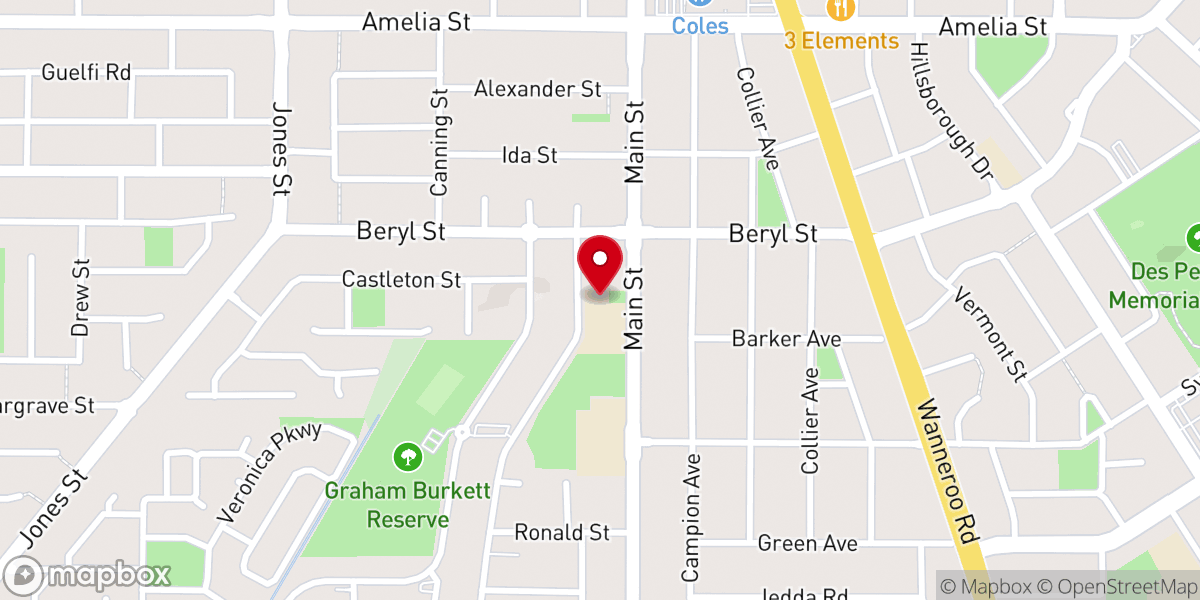Map showing location of Saint Lawrence & Mary Immaculate